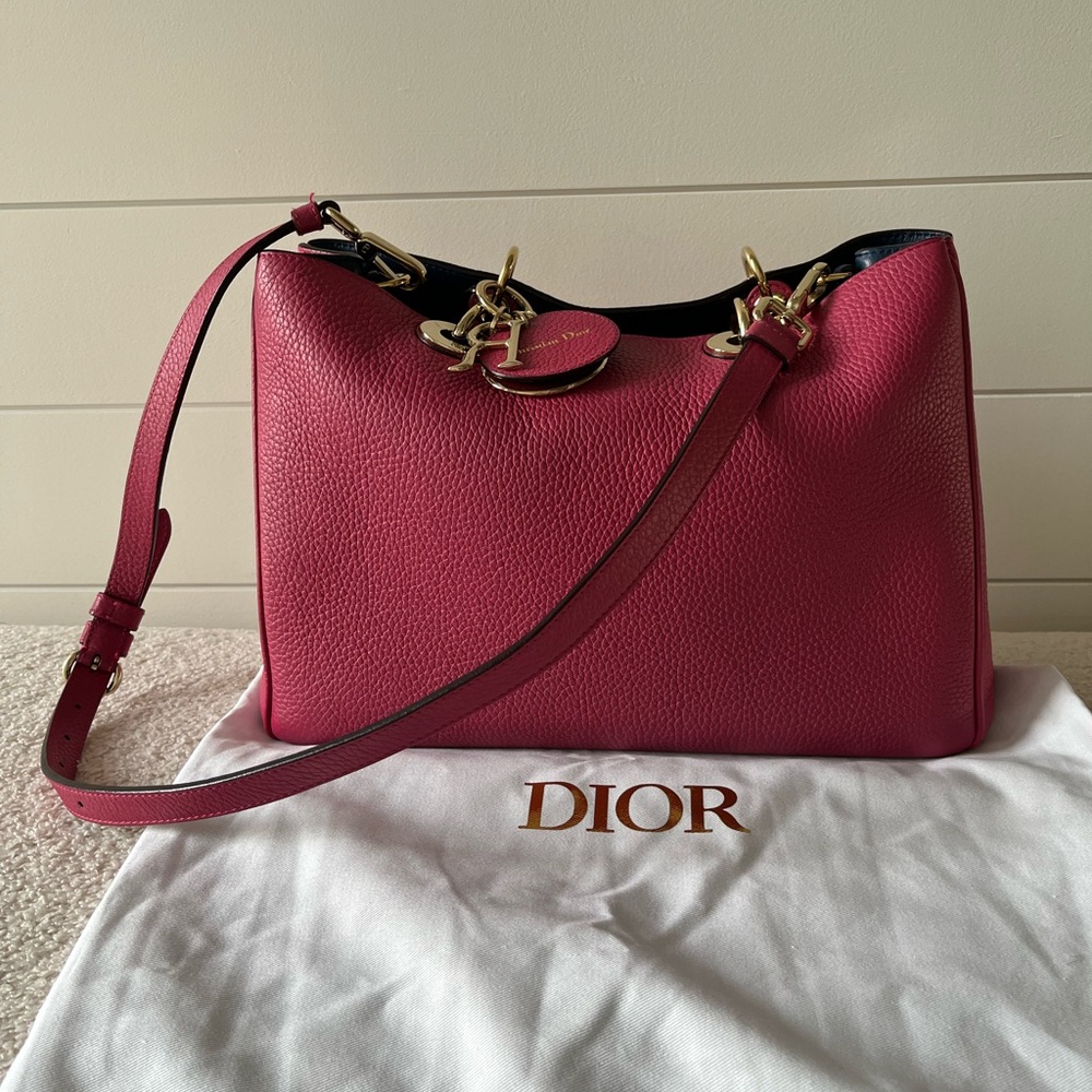 Christian dior diorissimo Tote Bag Medium Pebble Leather size M